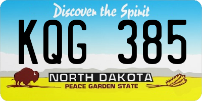 ND license plate KQG385