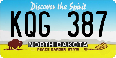 ND license plate KQG387