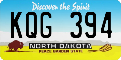 ND license plate KQG394