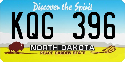 ND license plate KQG396