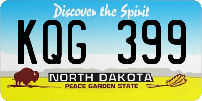 ND license plate KQG399