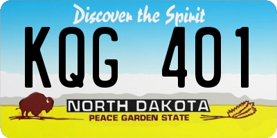 ND license plate KQG401