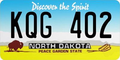 ND license plate KQG402