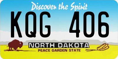 ND license plate KQG406