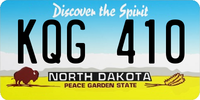 ND license plate KQG410