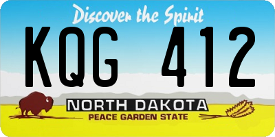 ND license plate KQG412