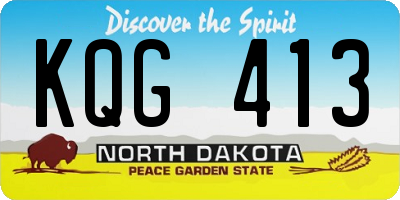 ND license plate KQG413