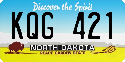ND license plate KQG421