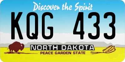 ND license plate KQG433