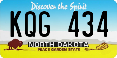 ND license plate KQG434
