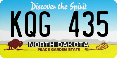 ND license plate KQG435