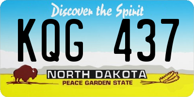 ND license plate KQG437