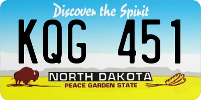 ND license plate KQG451