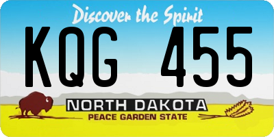 ND license plate KQG455