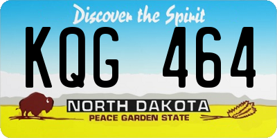 ND license plate KQG464