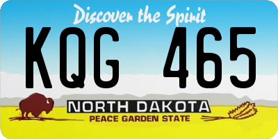 ND license plate KQG465