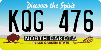 ND license plate KQG476
