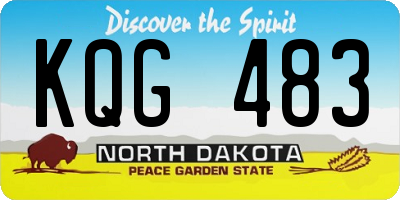 ND license plate KQG483
