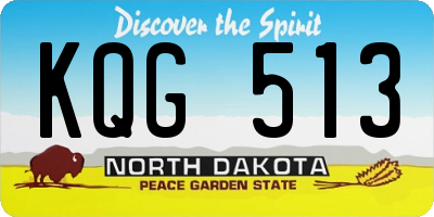 ND license plate KQG513