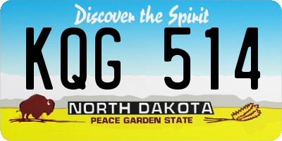 ND license plate KQG514