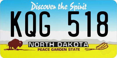 ND license plate KQG518