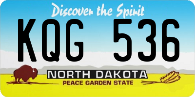 ND license plate KQG536
