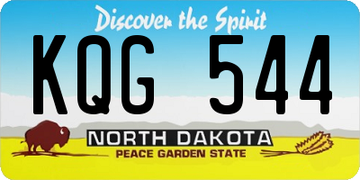 ND license plate KQG544
