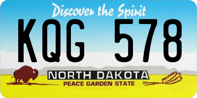 ND license plate KQG578