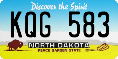 ND license plate KQG583