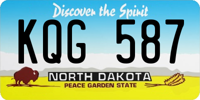 ND license plate KQG587