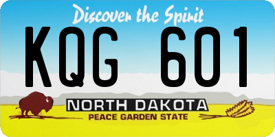 ND license plate KQG601