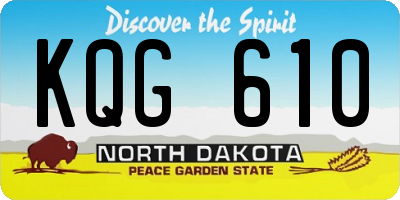 ND license plate KQG610