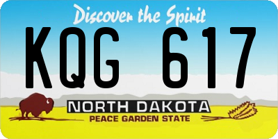 ND license plate KQG617