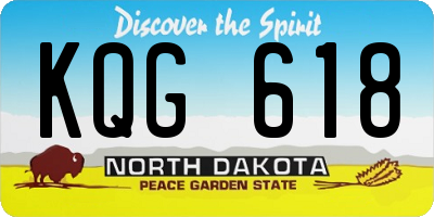 ND license plate KQG618