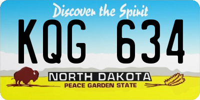 ND license plate KQG634