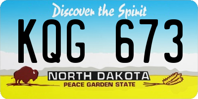 ND license plate KQG673