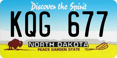 ND license plate KQG677