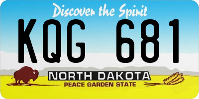 ND license plate KQG681