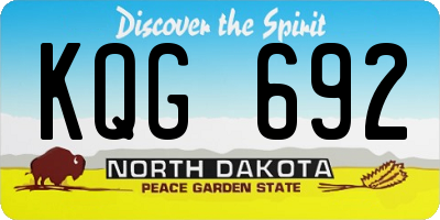 ND license plate KQG692