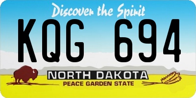 ND license plate KQG694