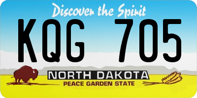 ND license plate KQG705