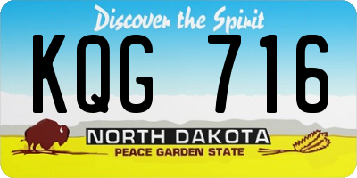 ND license plate KQG716