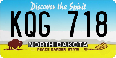 ND license plate KQG718