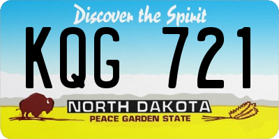 ND license plate KQG721