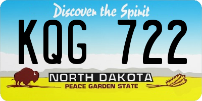 ND license plate KQG722