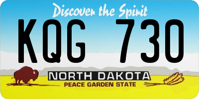 ND license plate KQG730