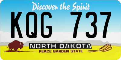 ND license plate KQG737
