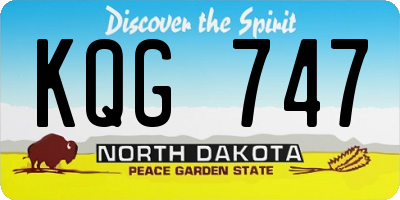 ND license plate KQG747