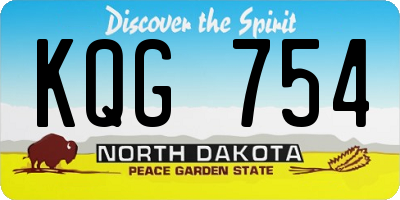 ND license plate KQG754