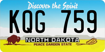 ND license plate KQG759